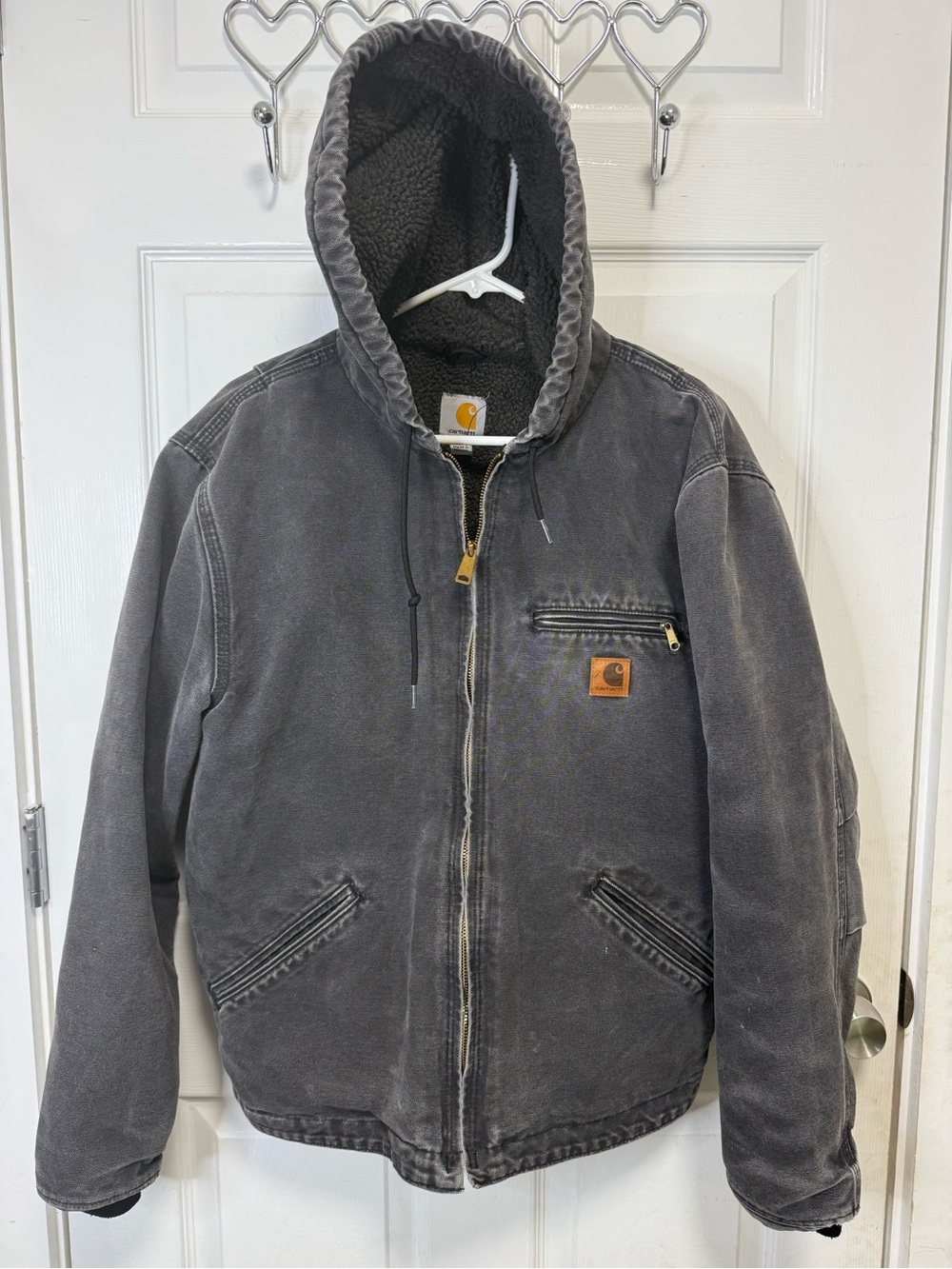 Carhartt J141 Sandstone Sherpa-Lined Sierra Jacket size M in color Charcoal